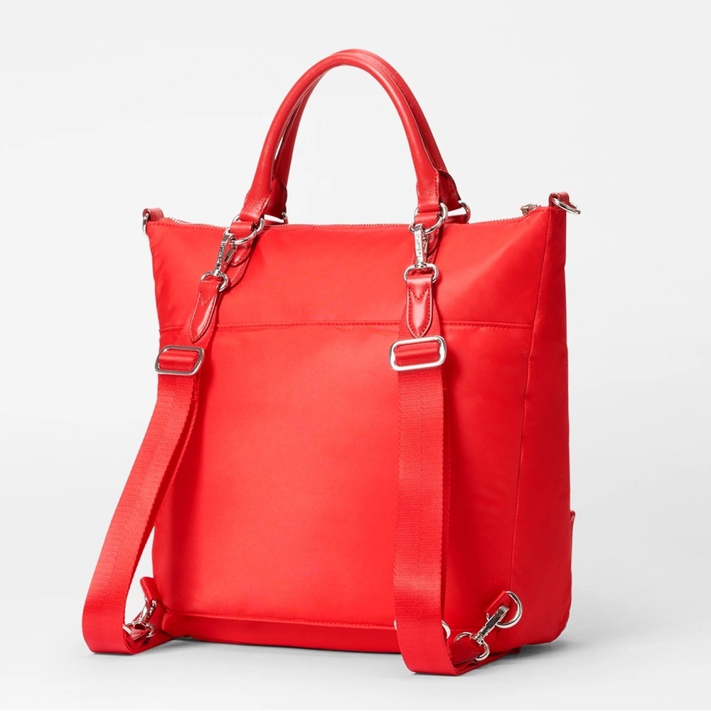 MZ Wallace CHELSEA convertible Backpack Tote BRIGHT CHERRY RED π - Picture 3 of 16